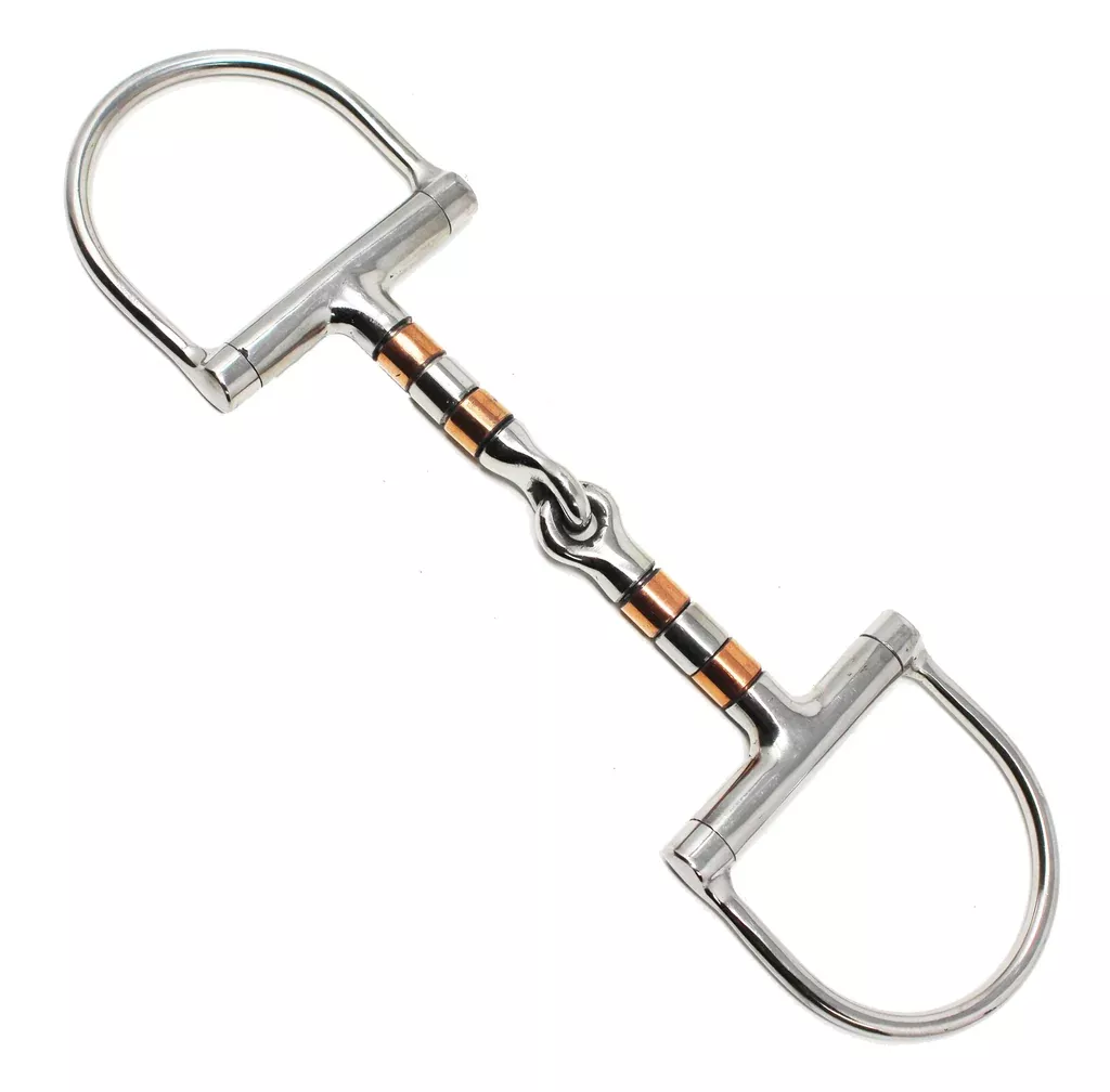 Horse 5" Mouth Broken Snaffle Horse Bit w/ Copper Rollers 35626C