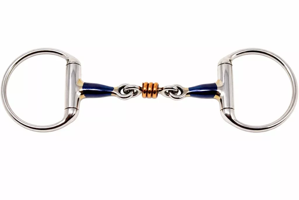 Horse 6" Sweet Iron English Eggbutt Snaffle with Copper Rollers 35533E