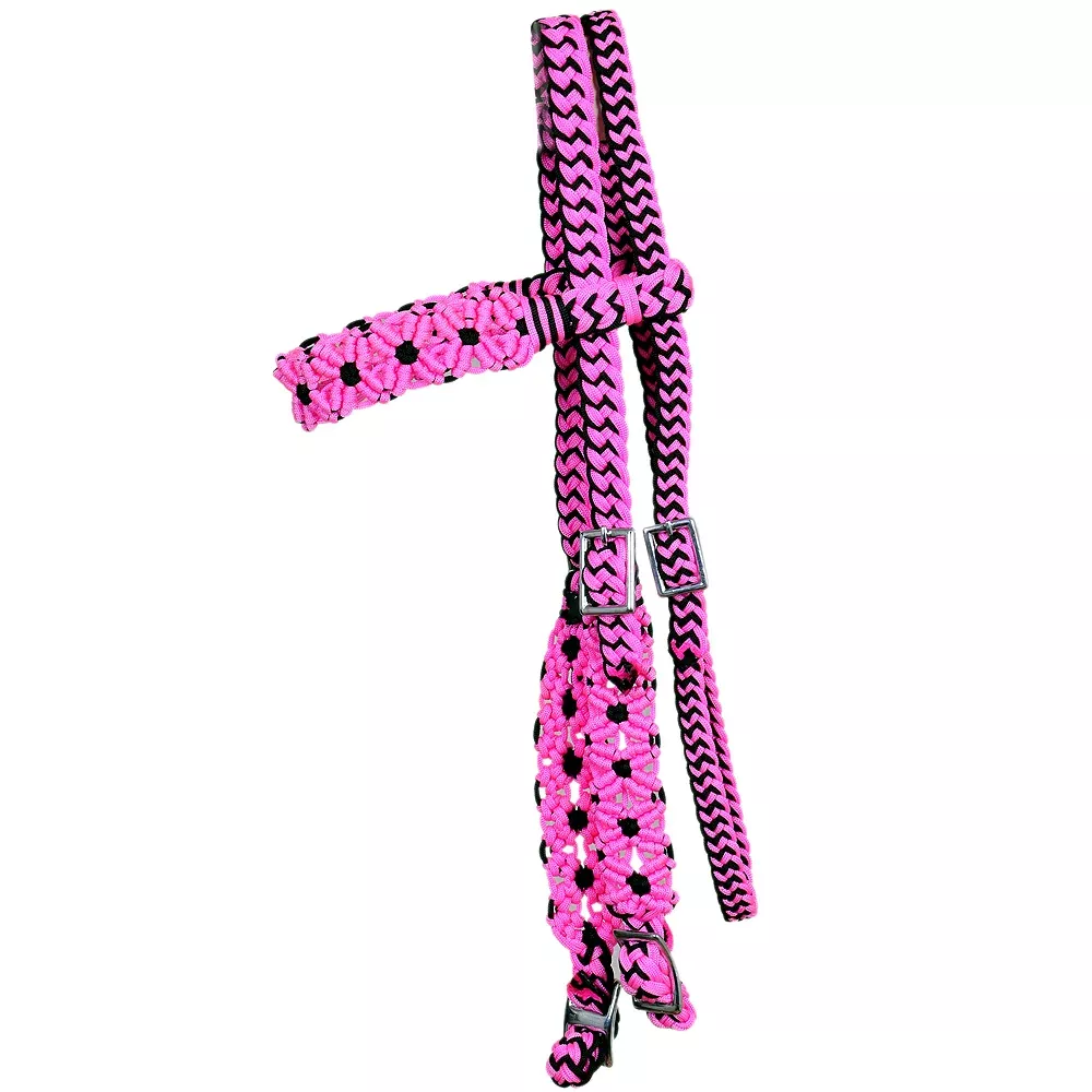 Horse Bridle Headstall Flat Braided Paracord Hilason