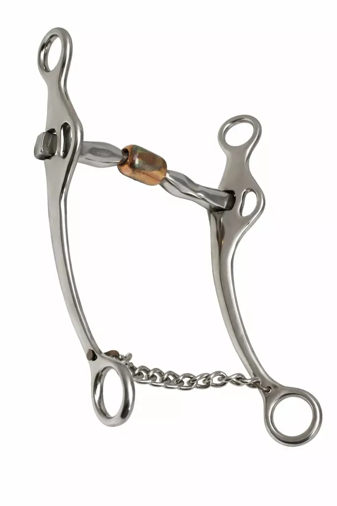 Horse Horse Western 5" Three-Piece Hinged Snaffle Bit With Copper Roller 35569
