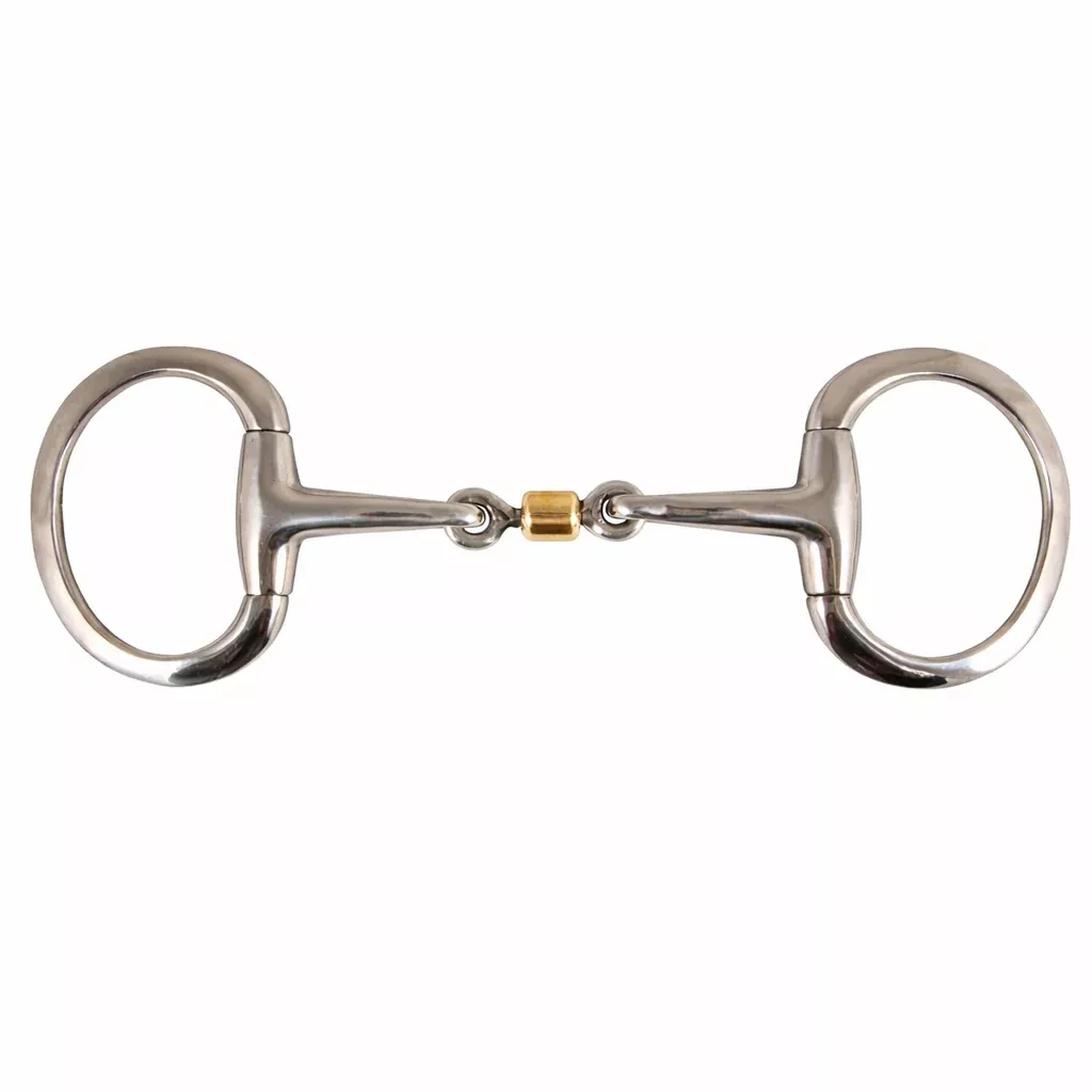 Horse Mouth Flat Ring Dog Bone Copper Roller Eggbutt Snaffle Bit 3582