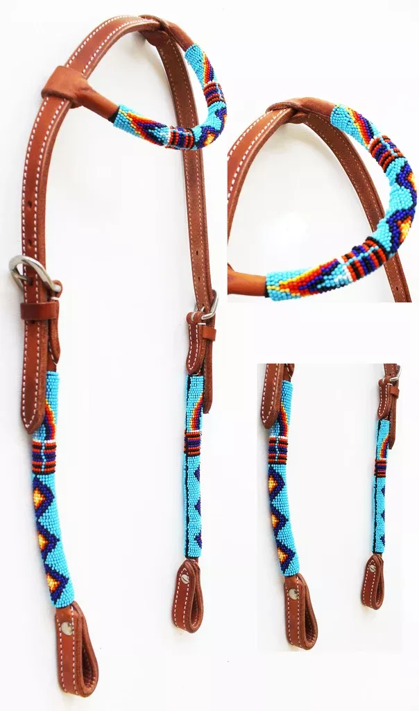 Horse Show Bridle Western Leather Headstall79RT01