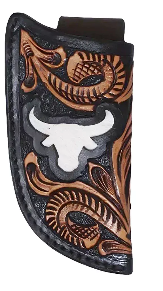 Horse Western Leather Knife Sheath Holder Pouch 2" Belt Loop 29KnifeSheathFK09