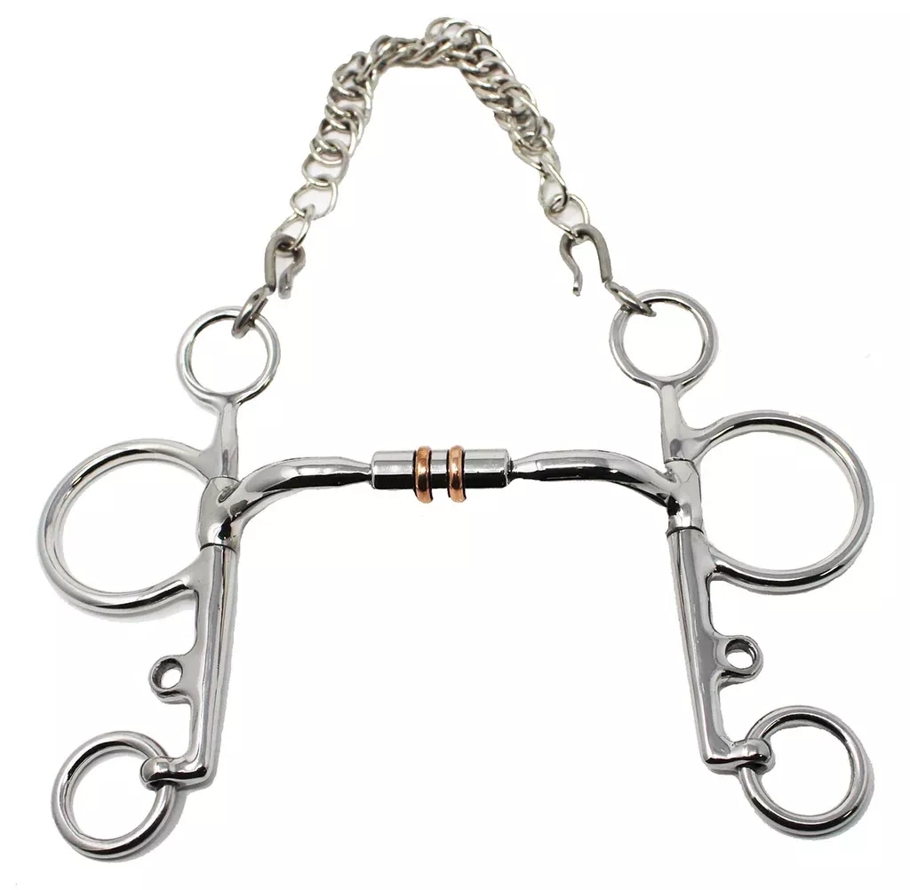 Horse4.5" Pelham Comfort Snaffle Bit w/ Copper Rollers 35623A