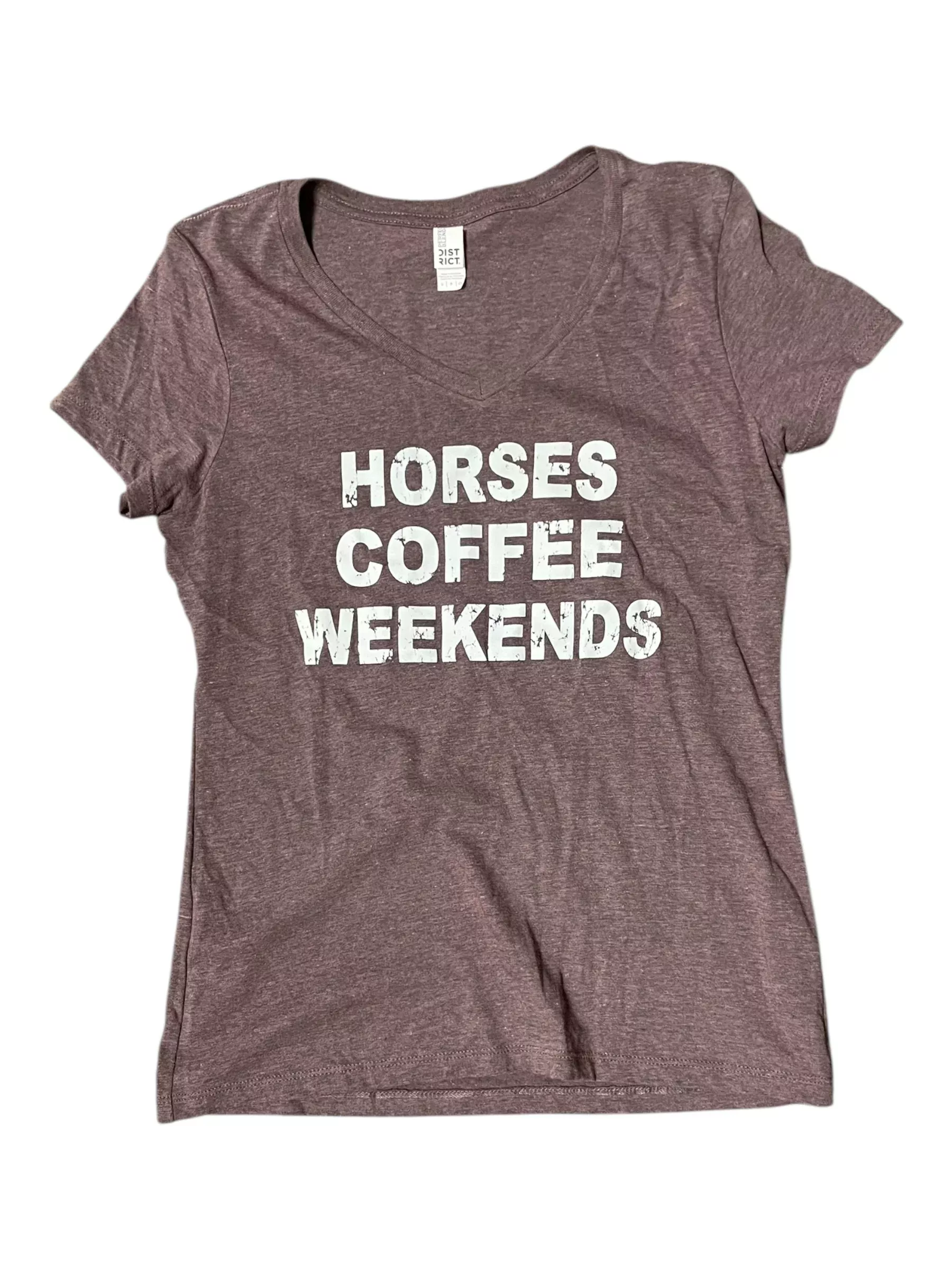 Horses Coffee Weekends Tee - Grayish Purple - S - USED