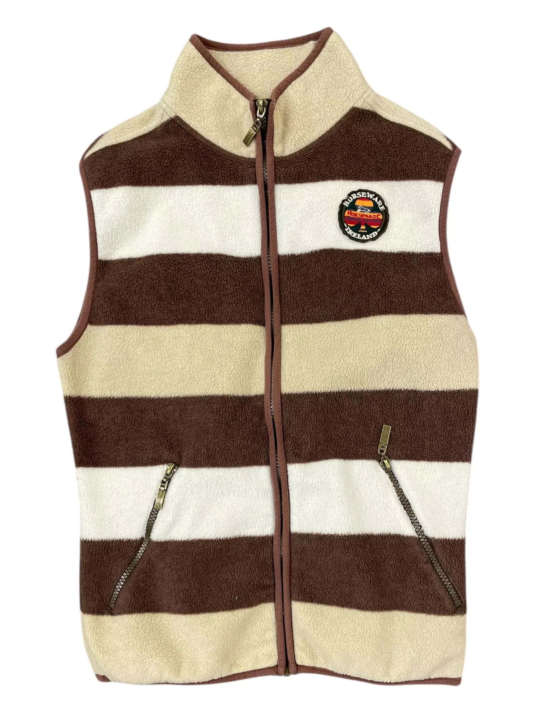 Horseware Fleece Vest - Brown/White Stripe - S - USED