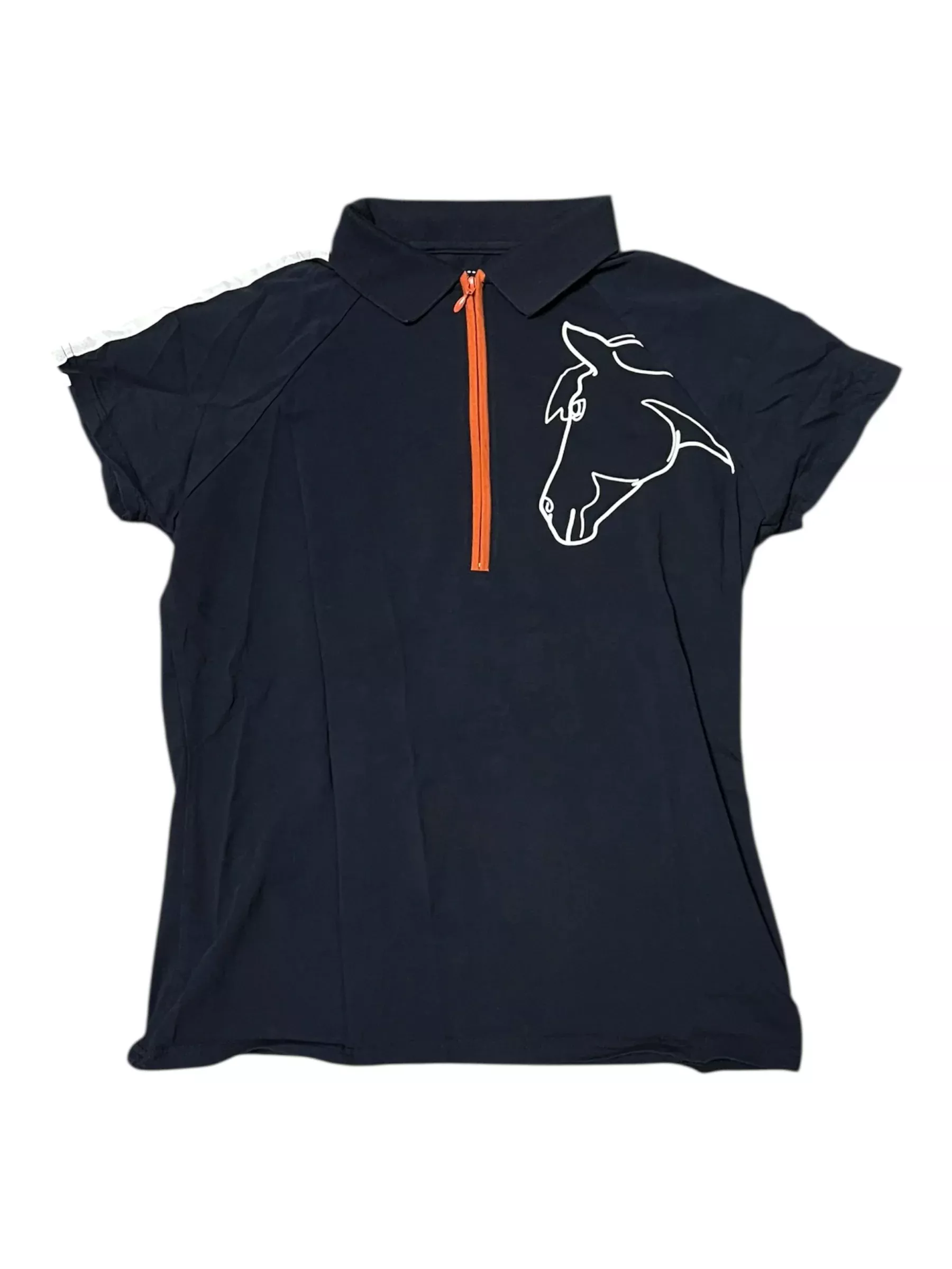 Horseware SS Polo - Dark Navy/Orange/White - XL - USED