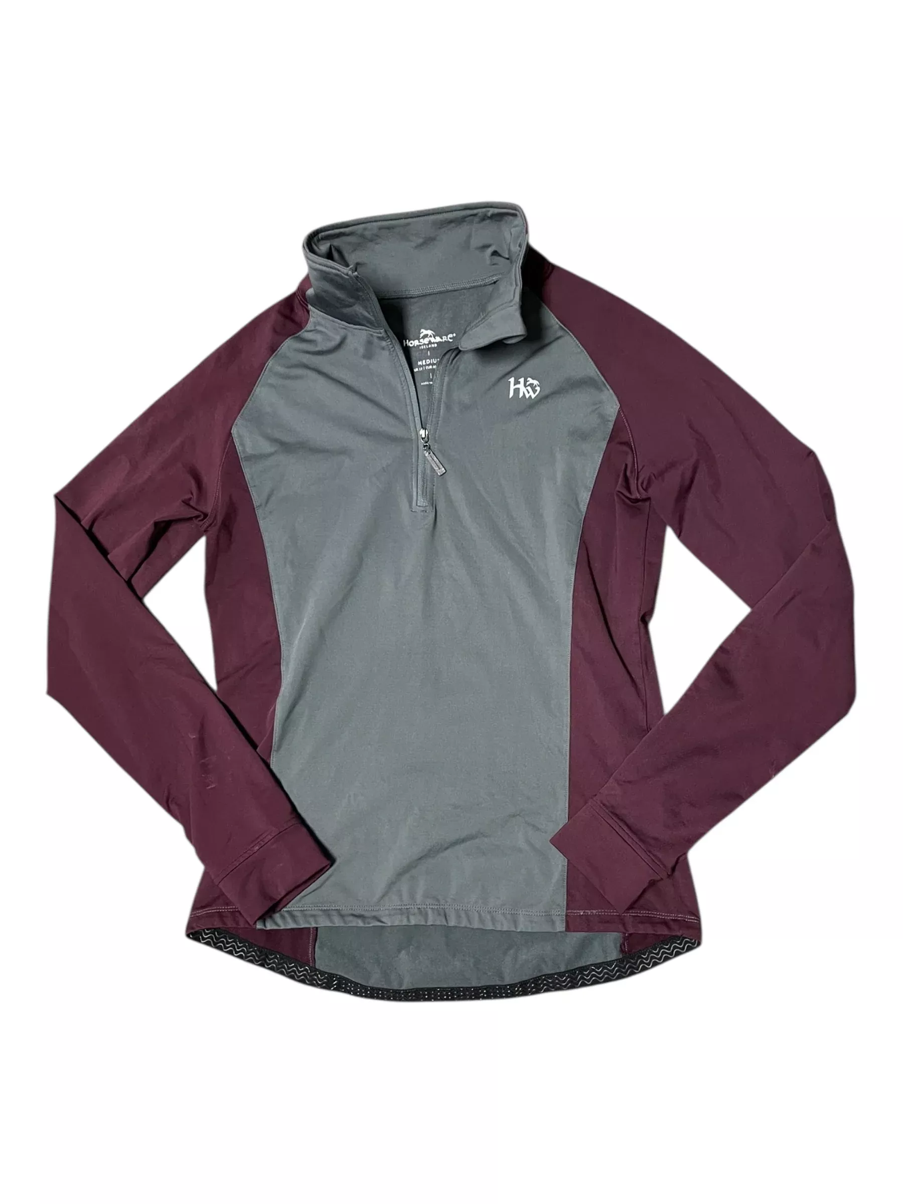 Horseware Winter Half Zip - Gray/Burgundy - M - USED