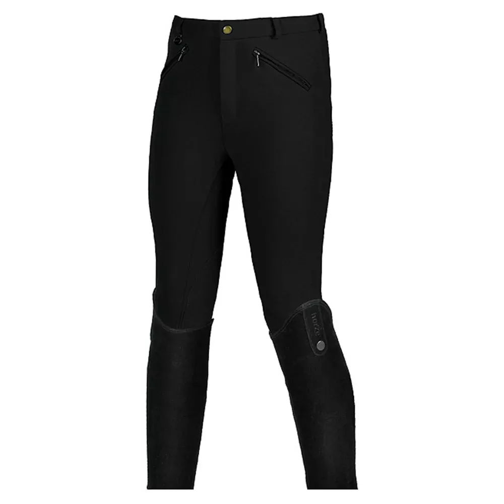 Horze Classic Cotton Riding Breeches Self Knee Patch Front Zip Pockets