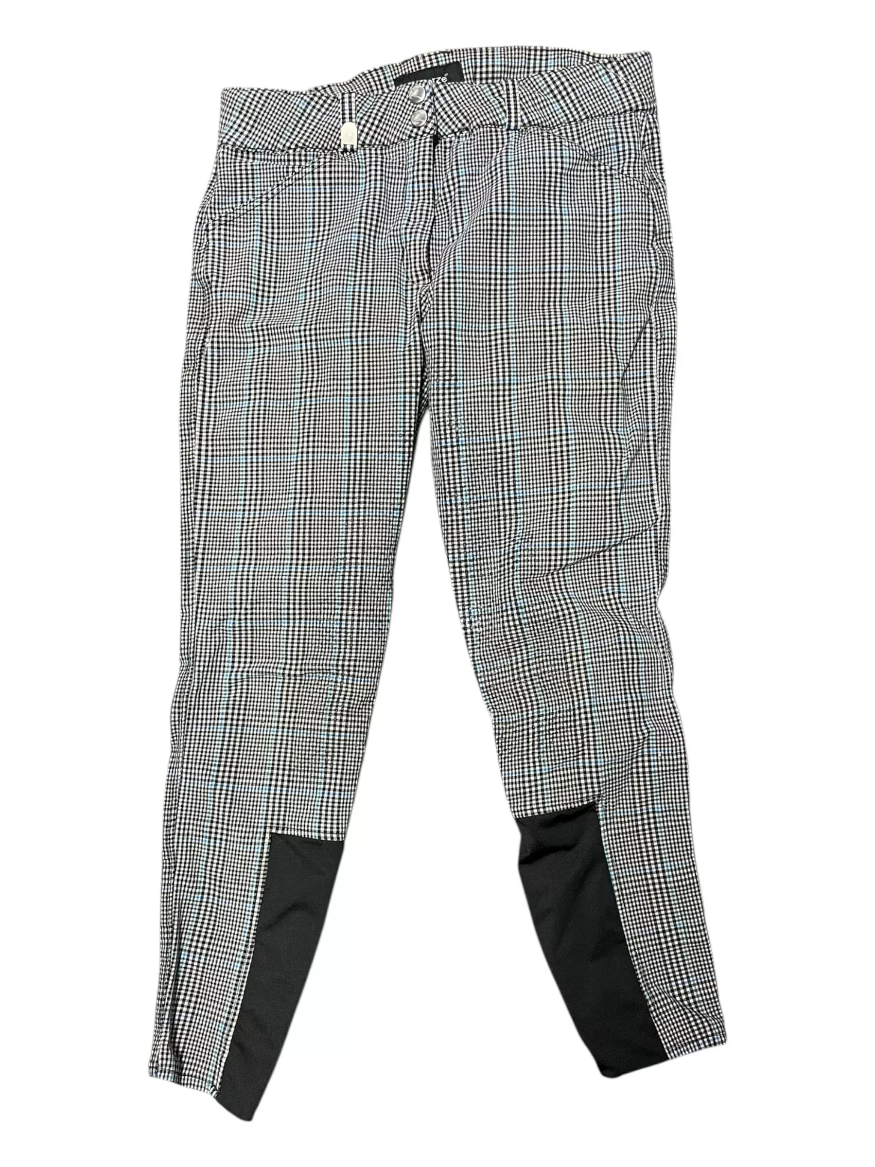 Horze FS Breech - White/Black/Blue Plaid - 28 - USED