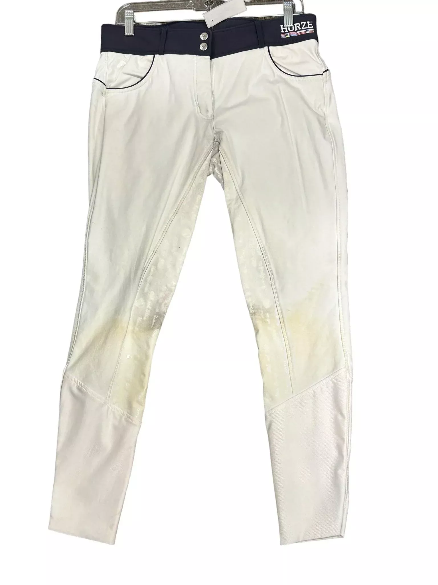 Horze FS Breeches - White/Navy 30 - USED