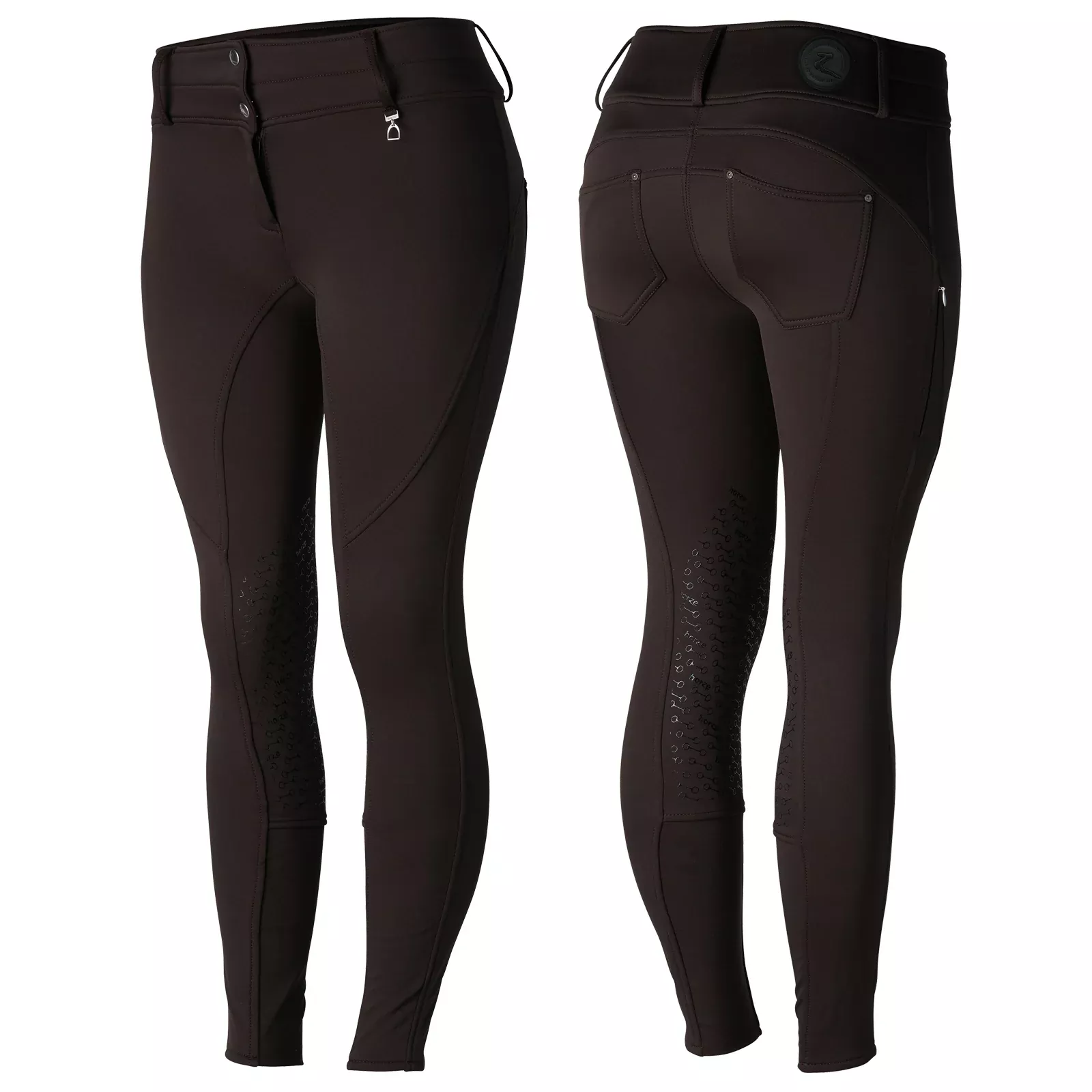 Horze Ladies Rhea Knee Patch Thermo Breeches with Back Pockets