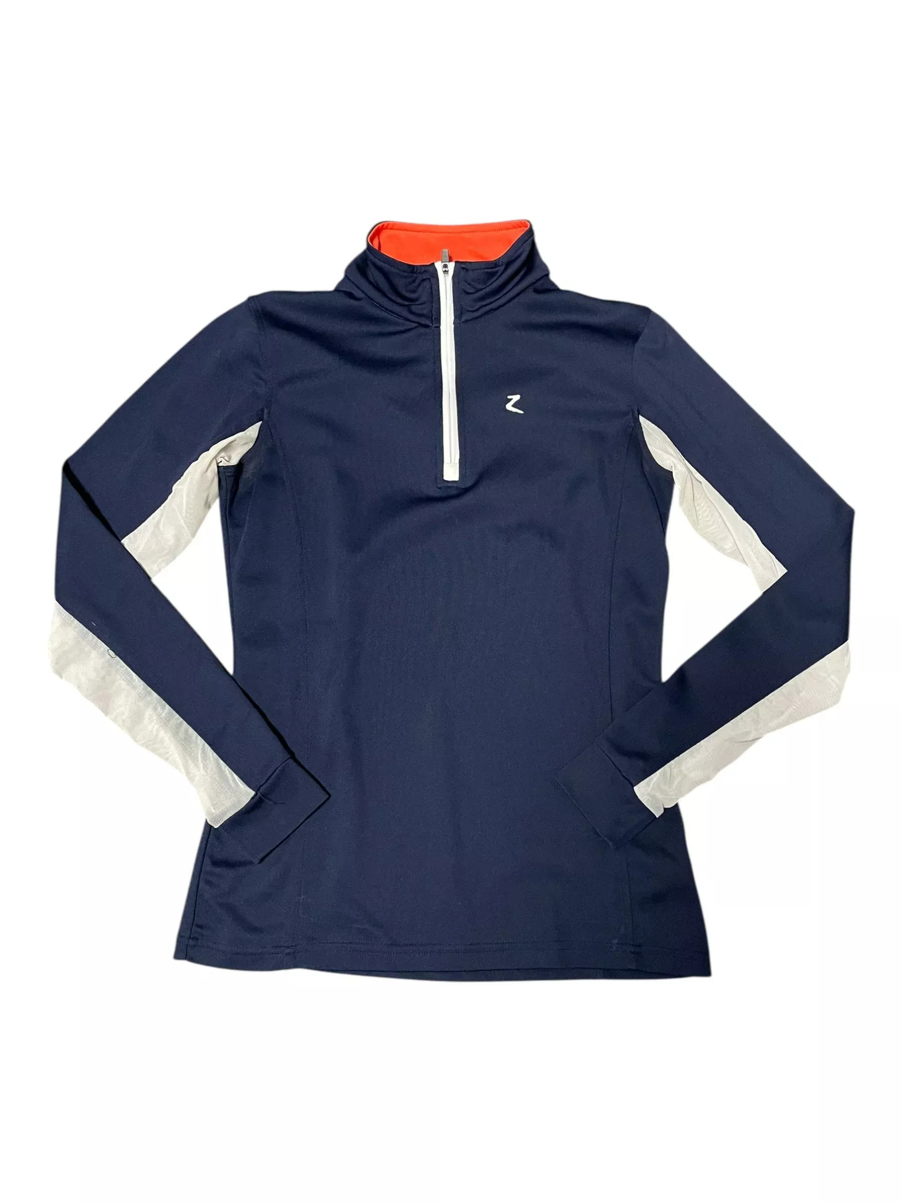 Horze LS Sun Shirt - Navy/White/Orange - US 4 - USED