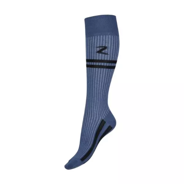 Horze Super Stretch Stripe Riding Knee Socks Marlin Blue/Black