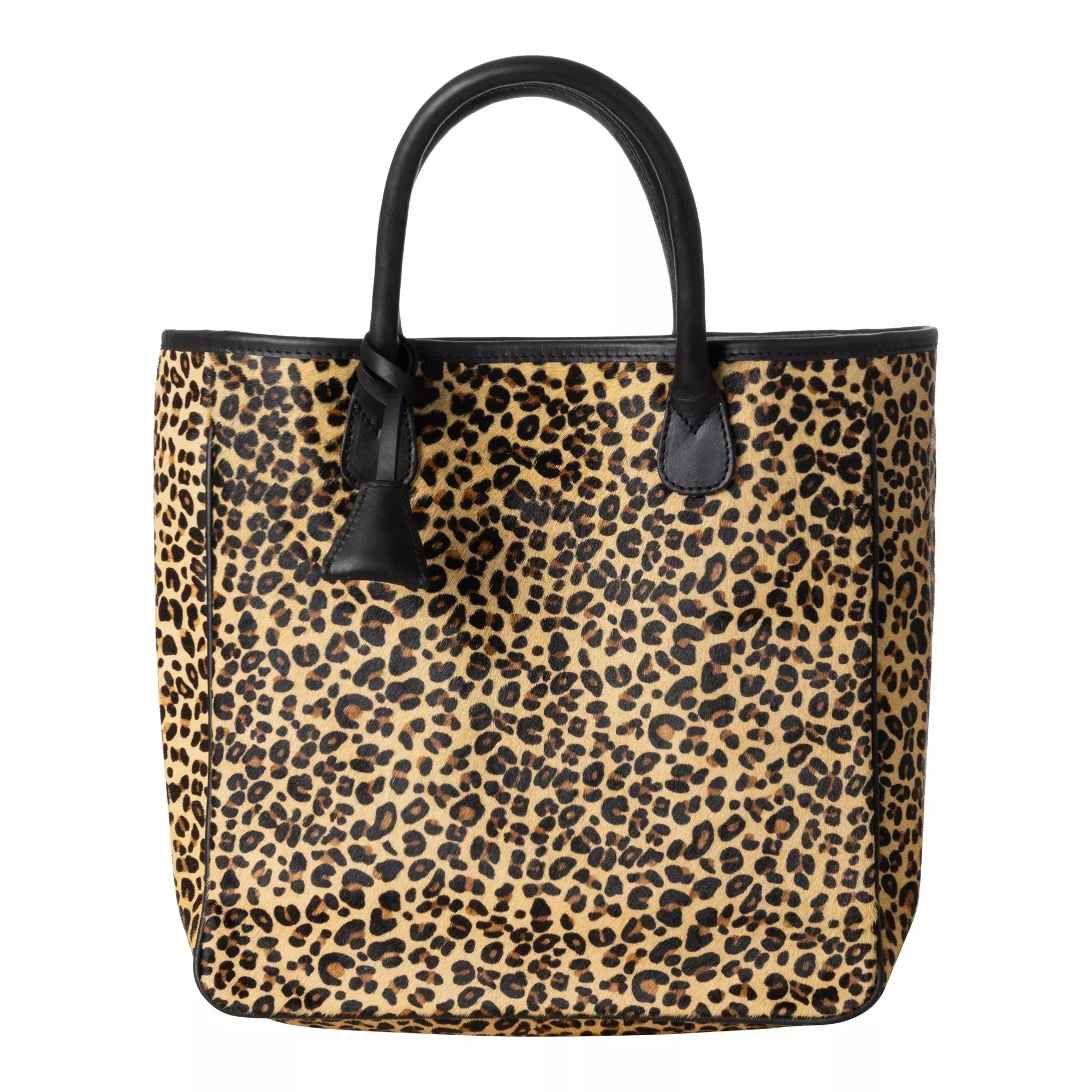 Huntley Equestrian Leopard Hair On Hide Leather Handbag