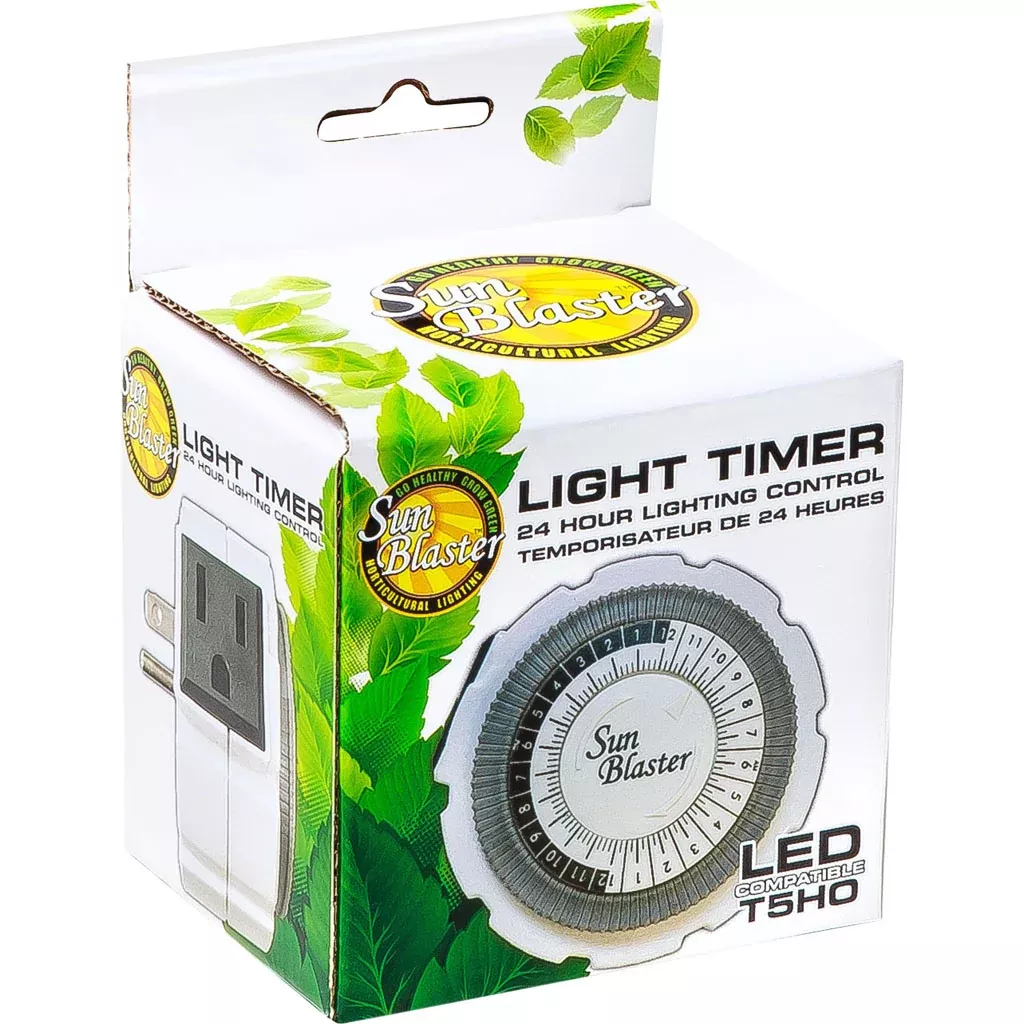 Hydrofarm SunBlaster 24-Hour Light Timer, Single Outlet, 15 Amp