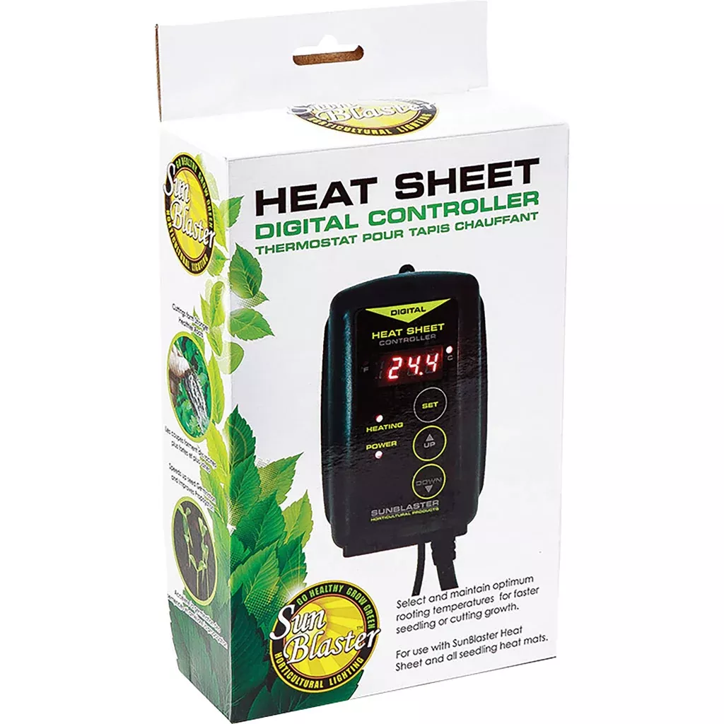 Hydrofarm SunBlaster Heat Sheet Digital Controller, Black