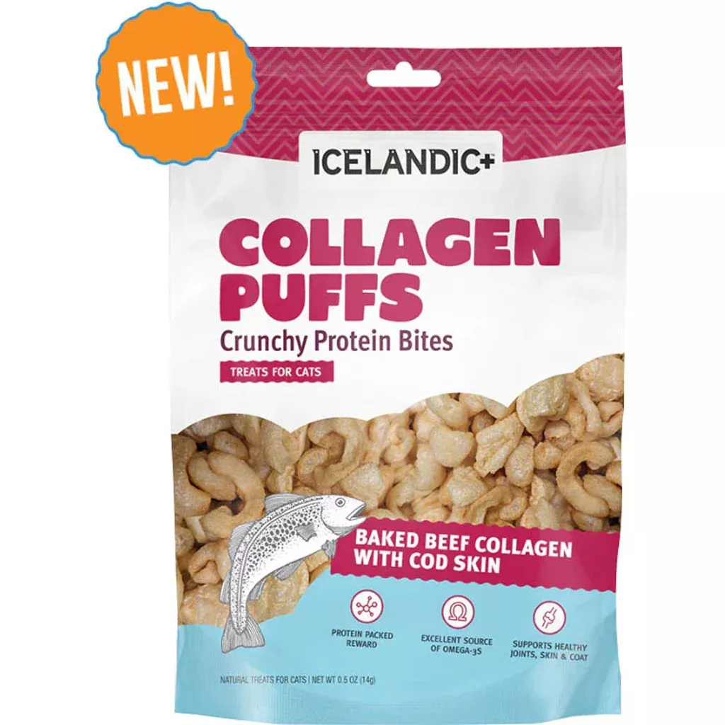 Icelandic+ Beef Collagen Mini Puffs for Cats 0.5 oz, Fish