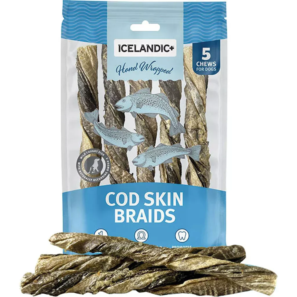 Icelandic+ Cod Skin Hand Wrapped Braid, 7 in, 5 Pack