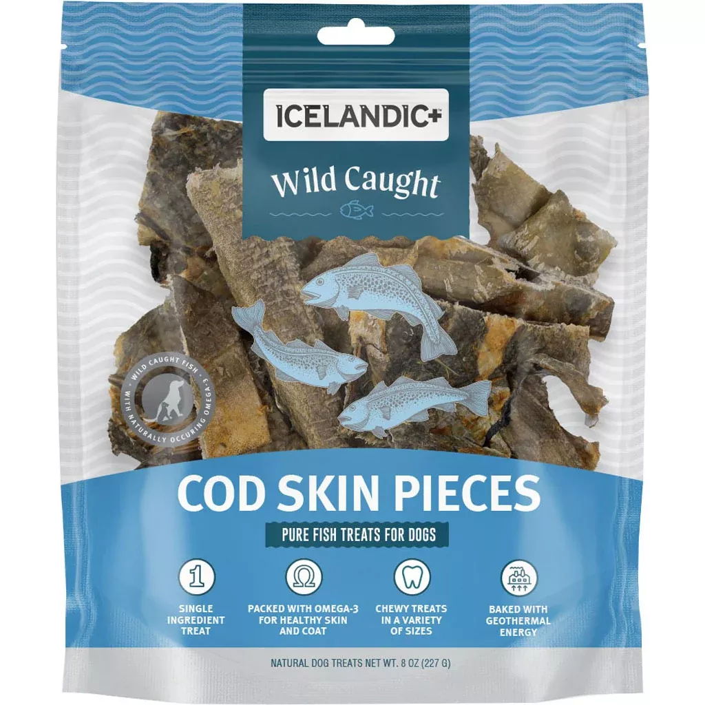 Icelandic+ Cod Skin Pieces Pet Treats, 8 oz