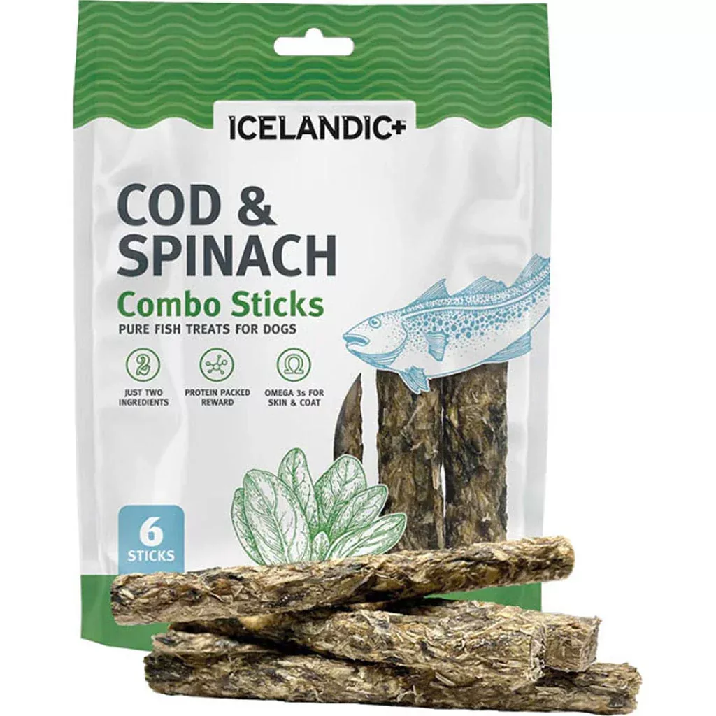 Icelandic+ Combo Bites Pure Fish Dog Treats Cod & Spinach 2 oz