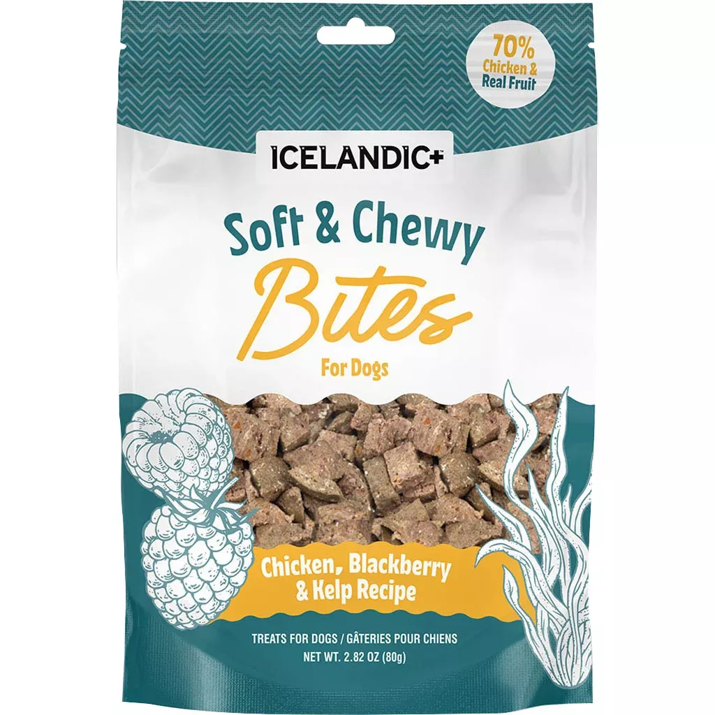 Icelandic+ Soft & Chewy Bites 2.82 oz Chicken & Blackberry