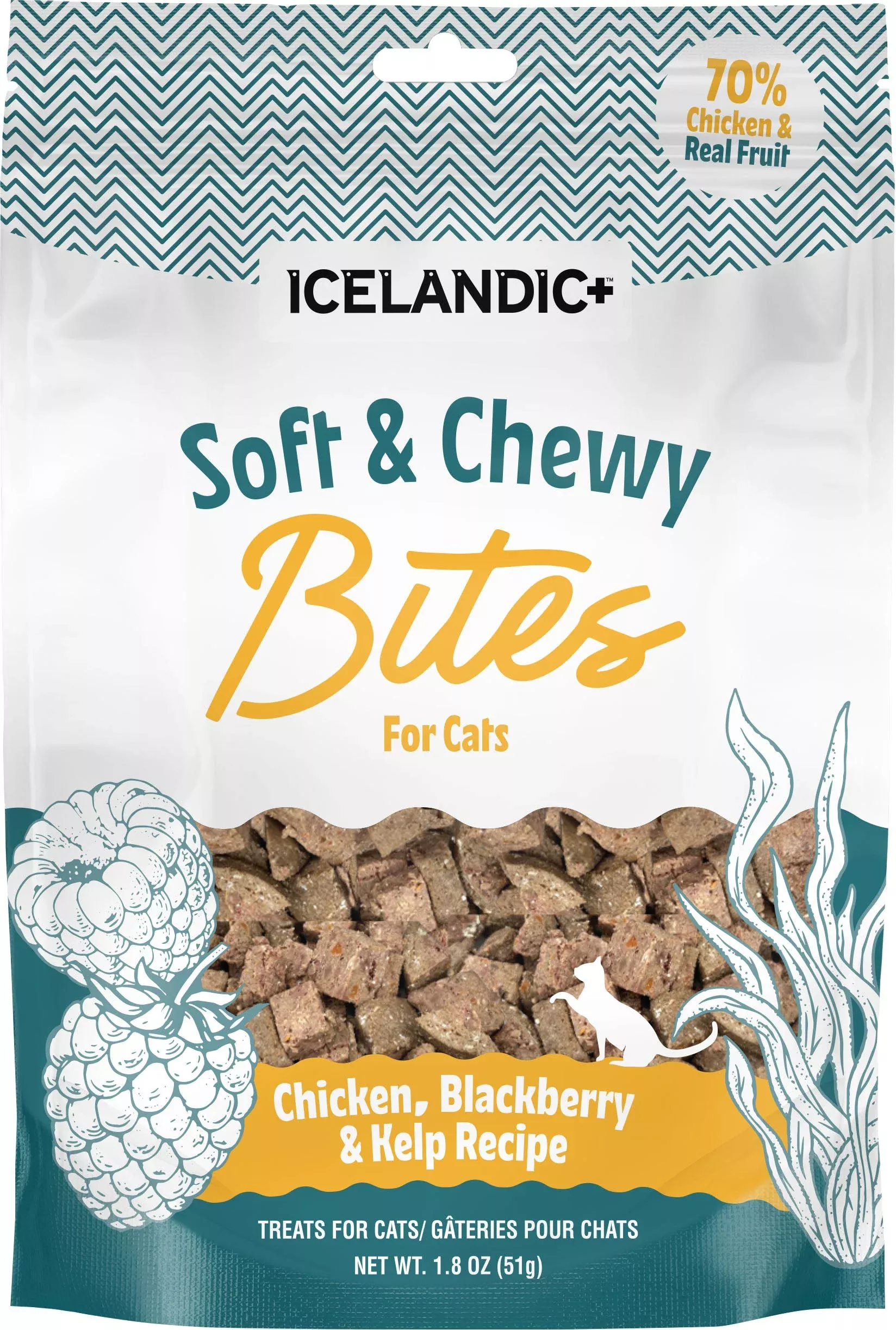 Icelandic+ Soft & Chewy Bites for Cats 1.8 oz Chicken