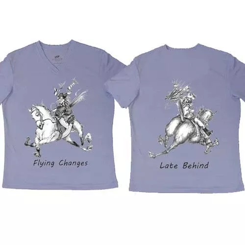 Intrepid "Flying Lead Changes" V-Neck Tee Shirt - Ladies