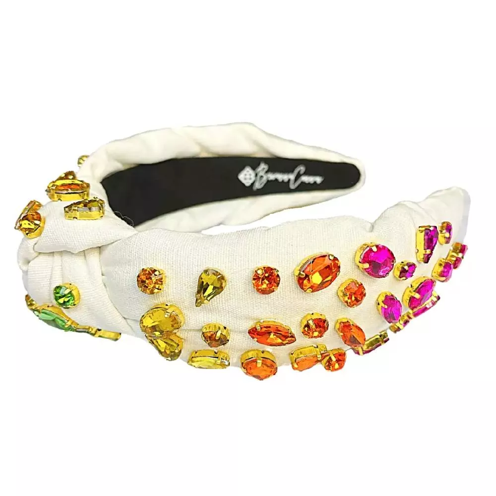 Ivory And Rainbow Gradient Crystal Headband