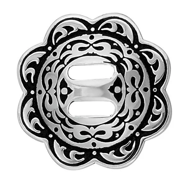 Jeremiah Watt Accented Floral Concho with Slot