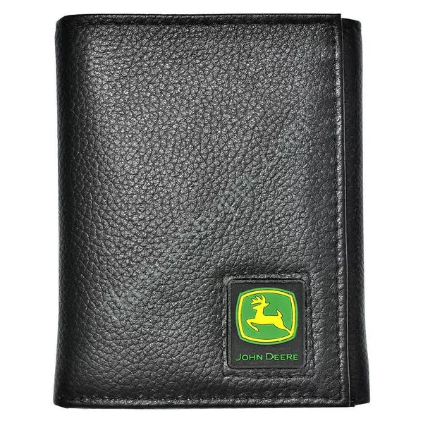 John Deere Men'S Tri-Fold Wallet,Black,One Size