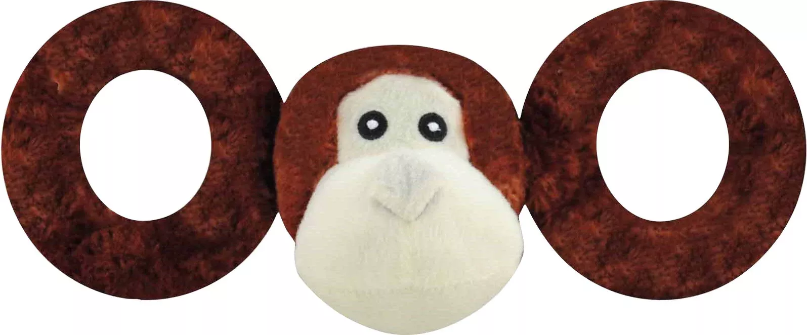 Jolly Pets Tug-A-Mals Monkey Dog Toy, Medium, 4 in, Brown