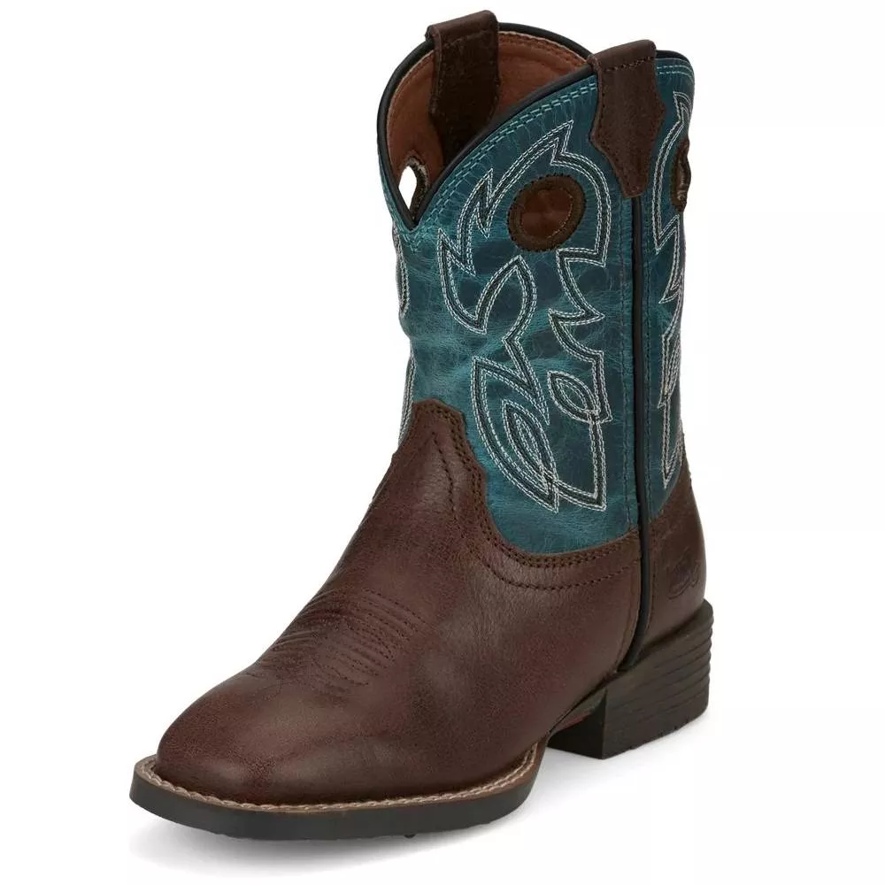Justin Youth Bowline Walnut Brown Water Buffalo Boot