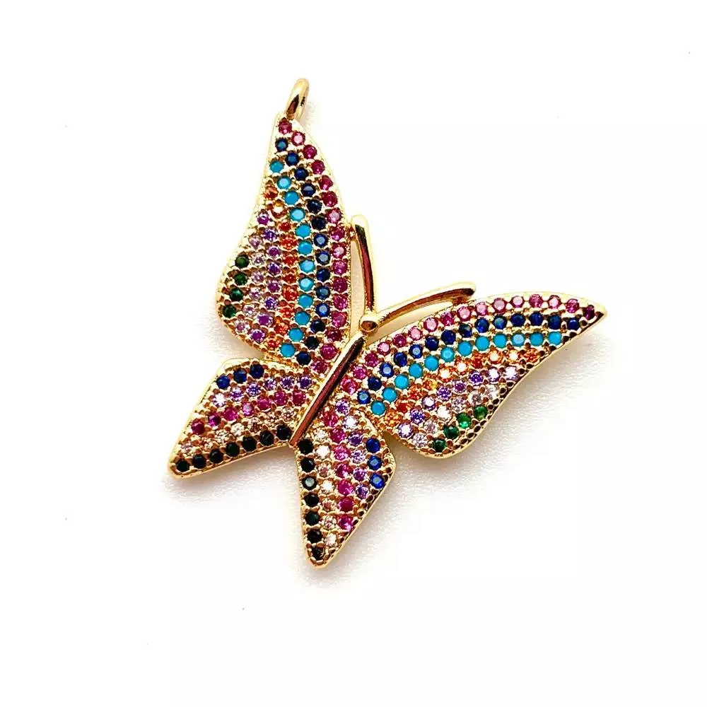 Karli Buxton Rainbow Stone Butterfly Pendant