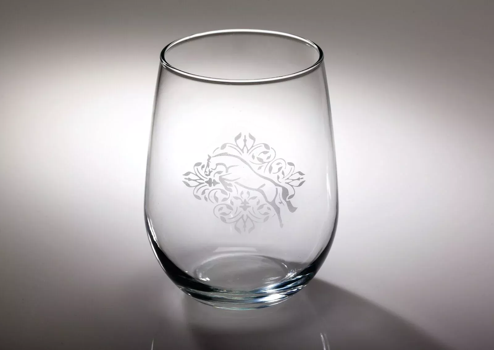 Kelley Jumper Floral Etched Stemless Wine Glass