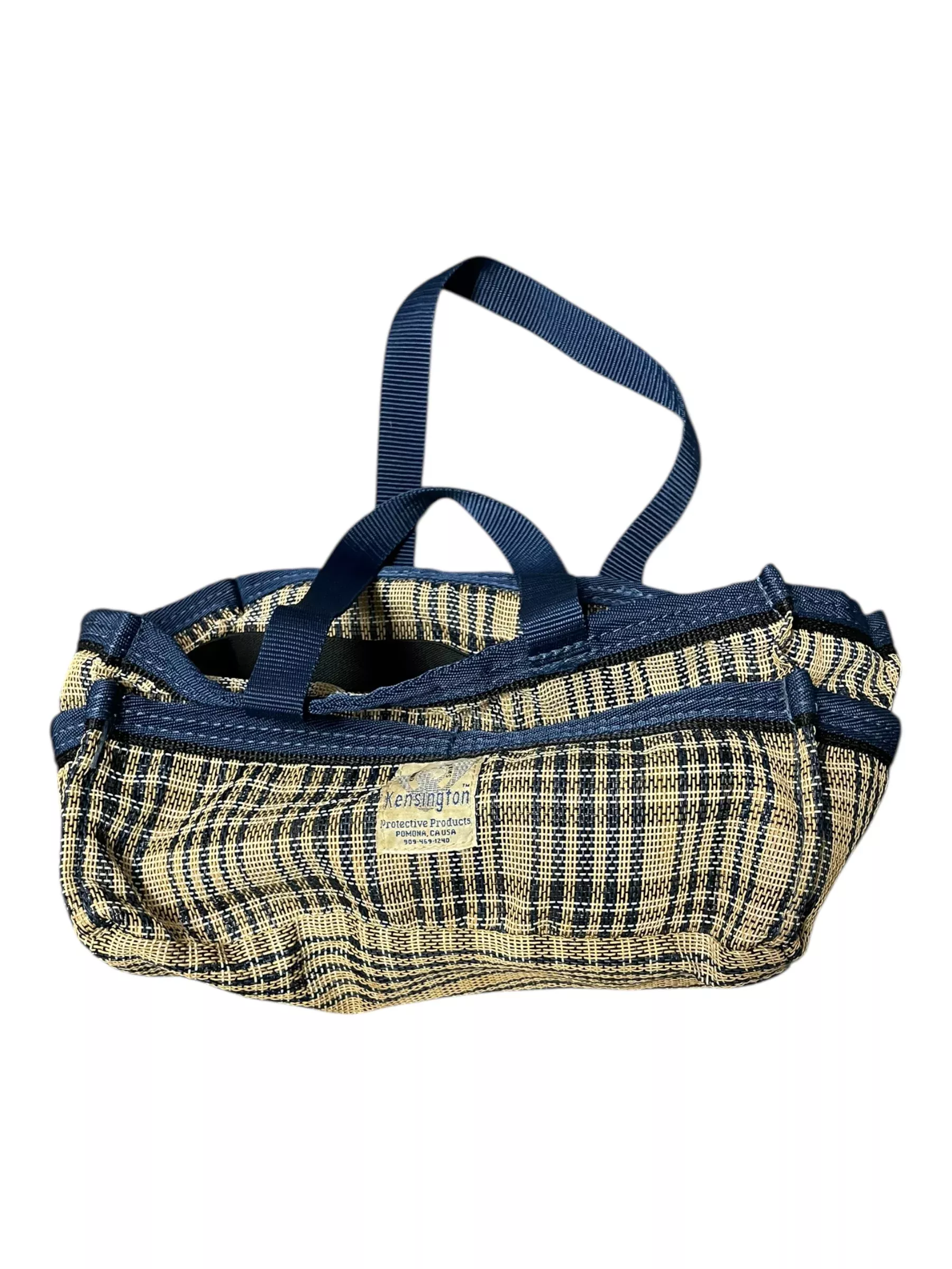 Kensington Groom Tote - Navy/Tan Plaid - USED
