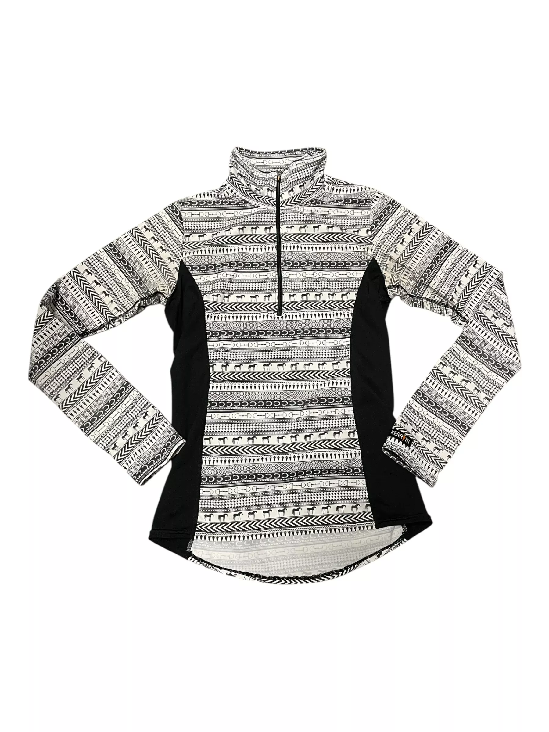 Kerrits 1/4 Zip Baselayer - Black/White - XS - USED