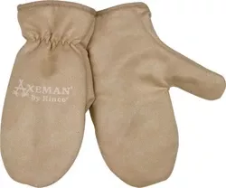 Kinco Axeman Lined Ultra Suede Mitten, Youth, Tan