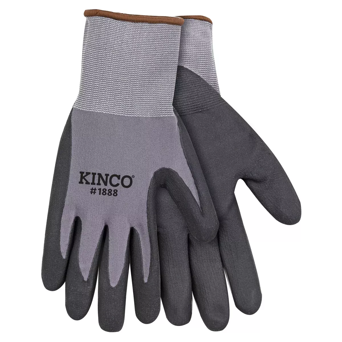 Kinco Gray Nylon-Spandex Knit CoolCoat Micro-Foam Nitrile Palm
