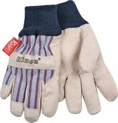 Kinco Lined Suede Knit Wrist Gloves, Child, Gray/Blue/Red