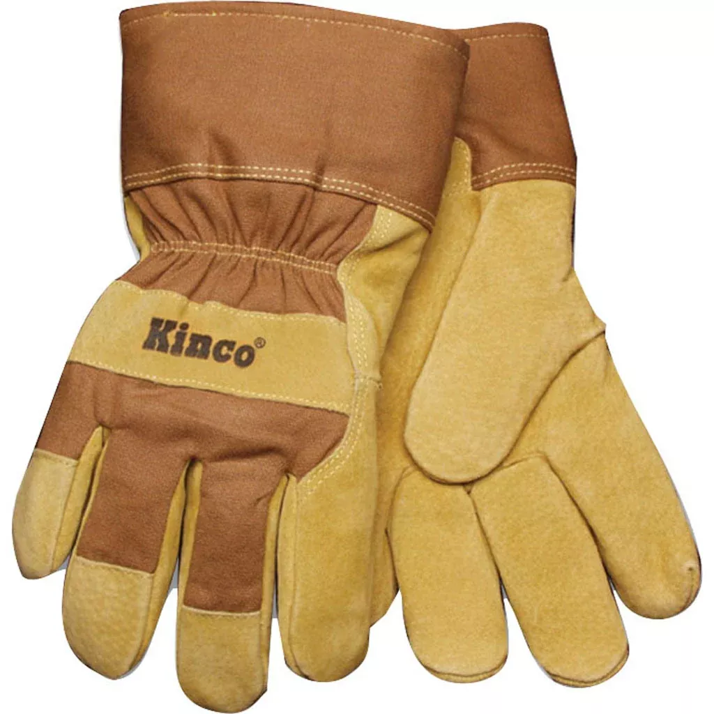 Kinco Lined Suede Pigskin Gloves, Large, Tan/Brown