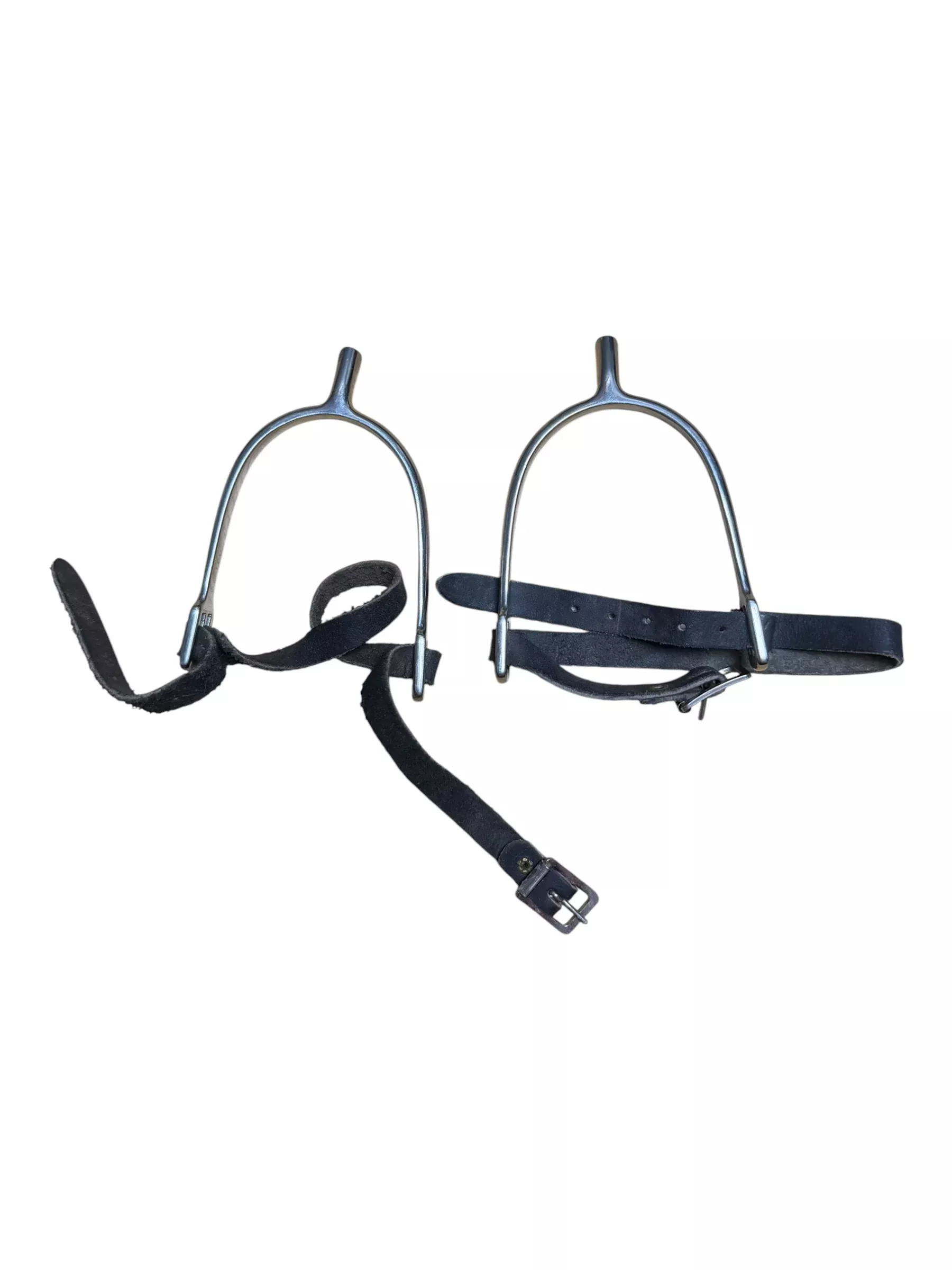 Korsteel Spurs W/ Straps - SS/Black - Approx 3/4" - USED