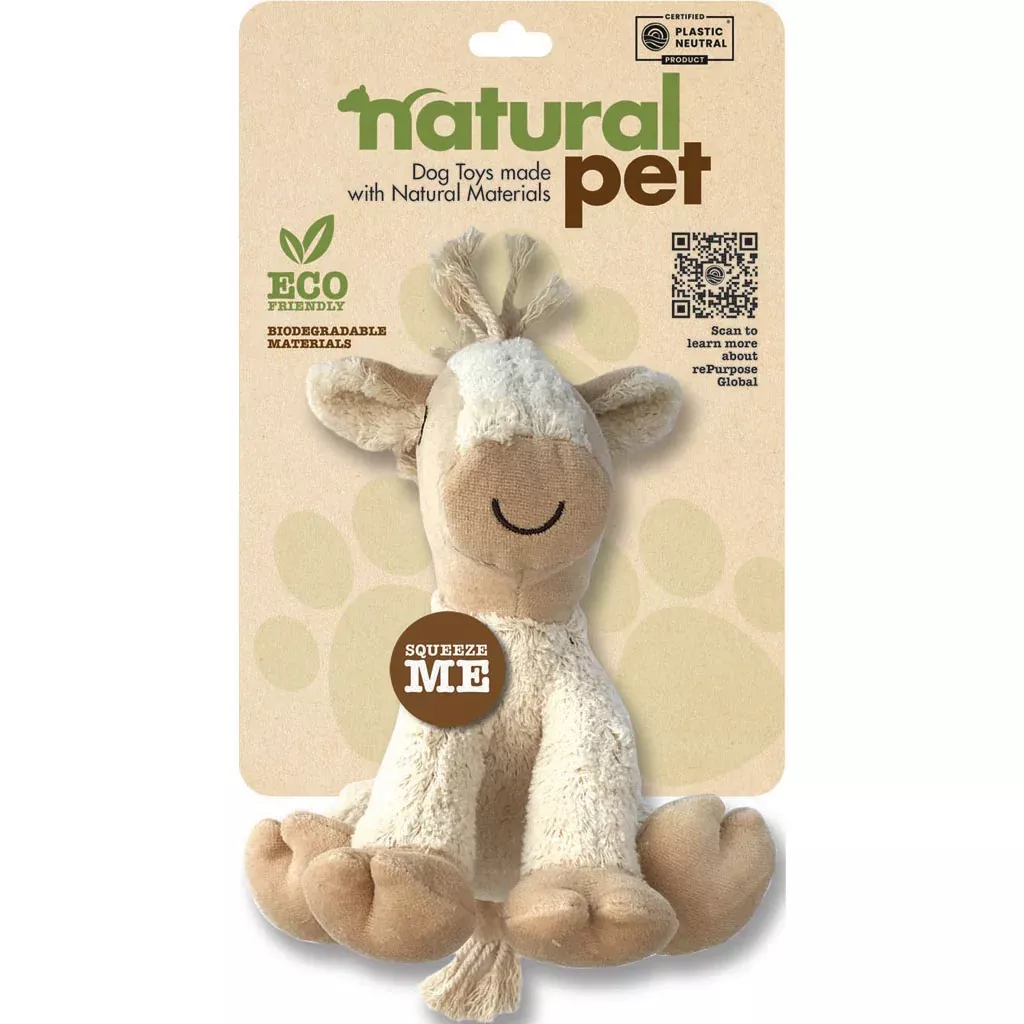 KTR Natural Pet Horse Plush Dog Toy