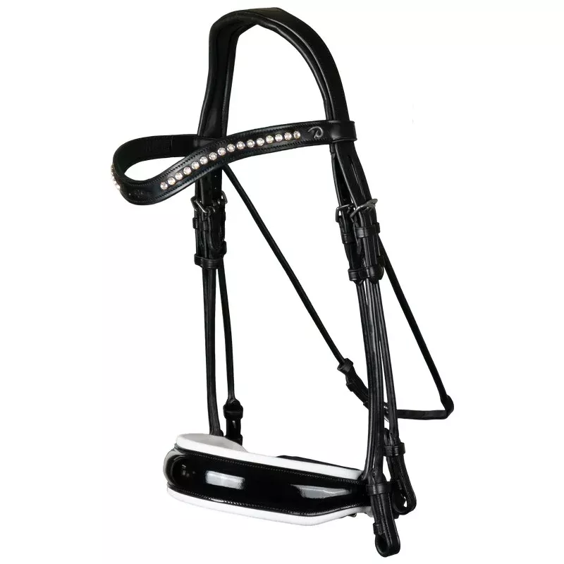 Large Crank Noseband Double Bridle in Round Leather
