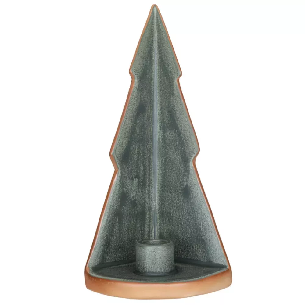 Large Stoneware Tree Candle Holder