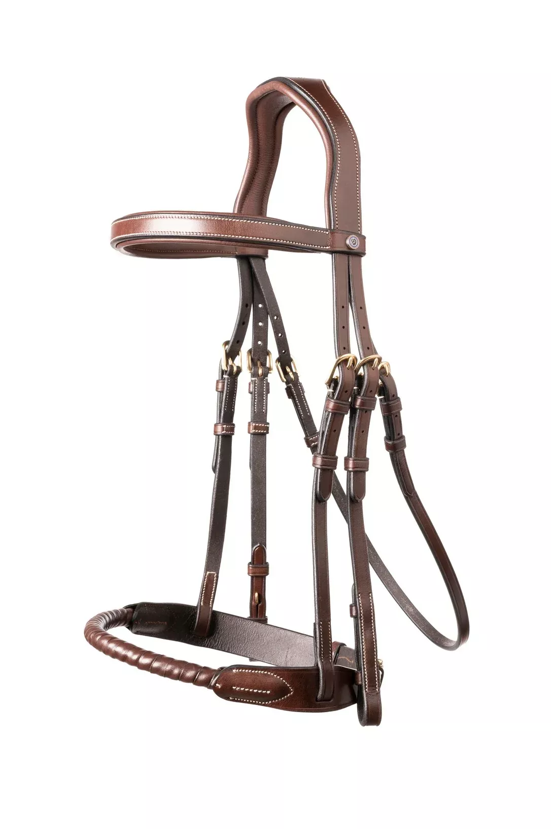 Leather Covered Rope Noseband Bridle Dublin