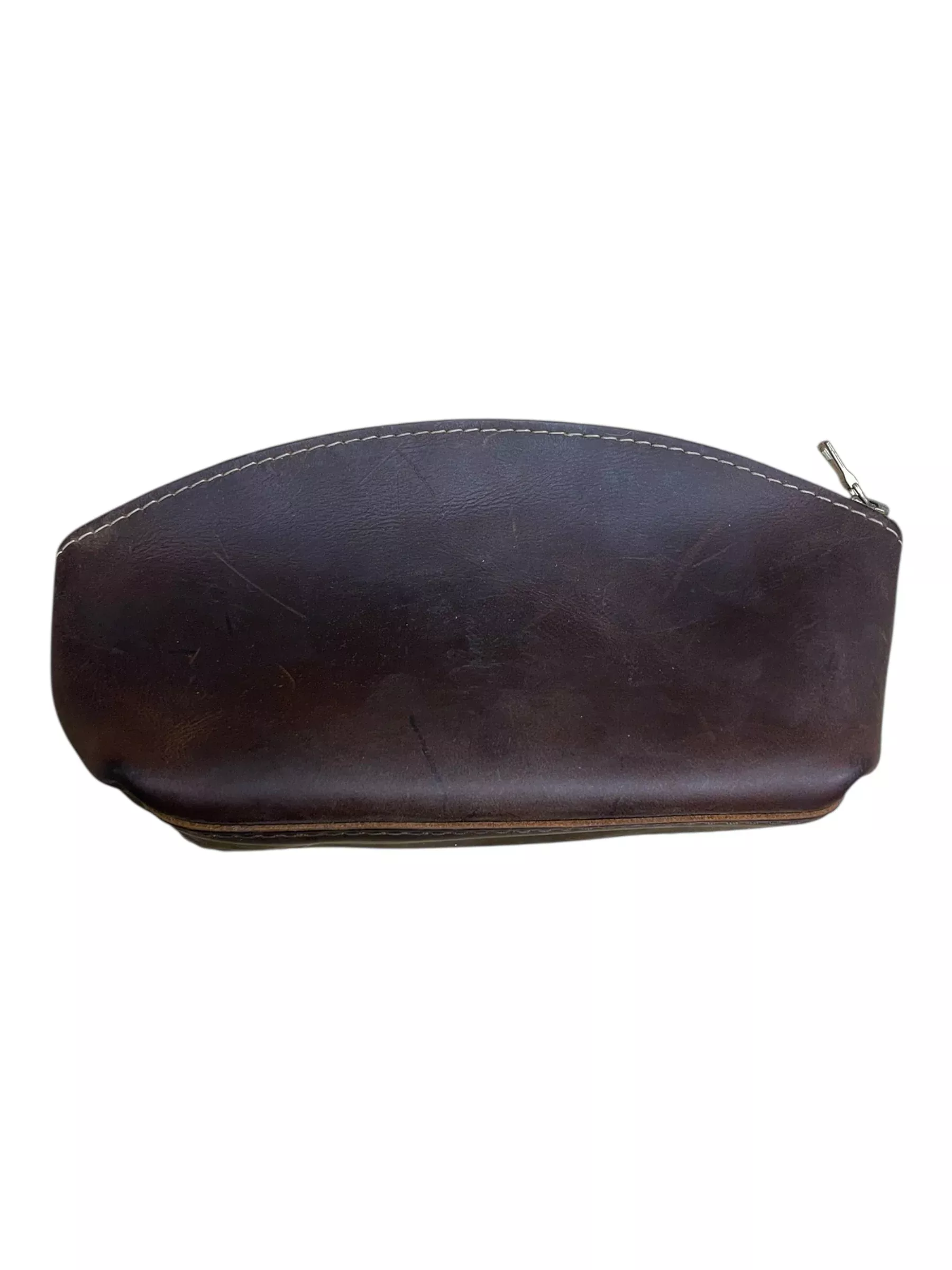 Leather Pouch - Brown - Approx 9 x 5 x 3" - USED