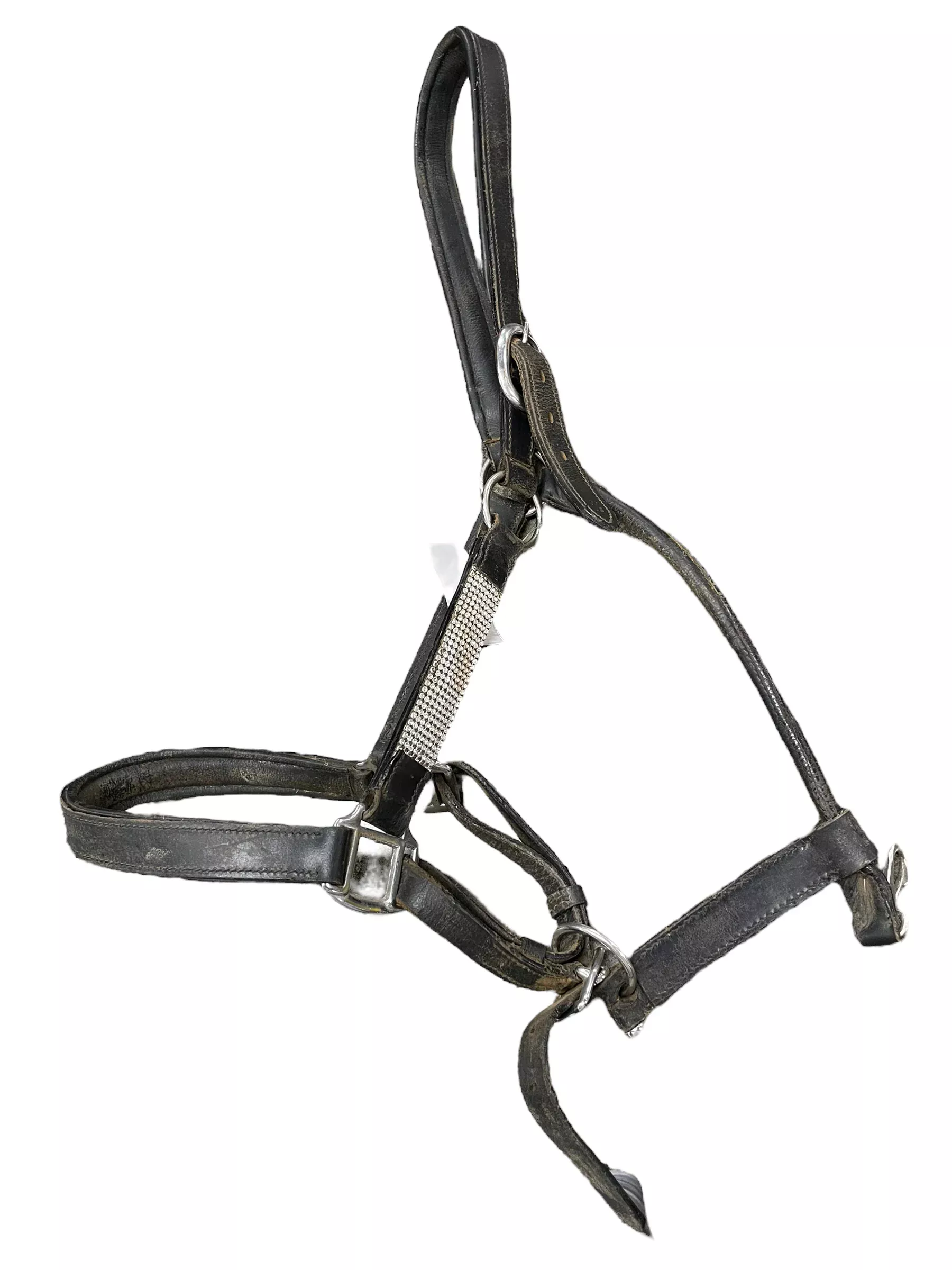 Leather/Rhinestone Halter - Black/Silver F/S - USED