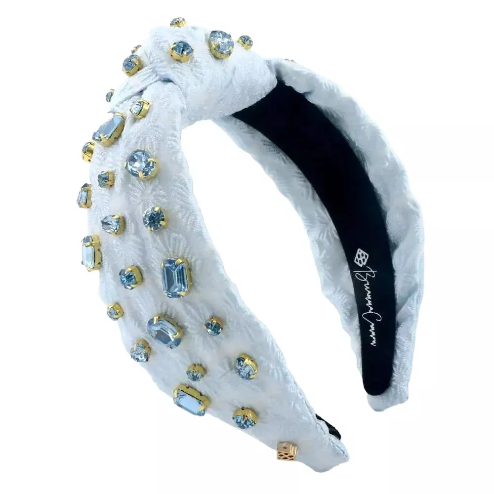 Light Blue Textured w/Crystals Headband