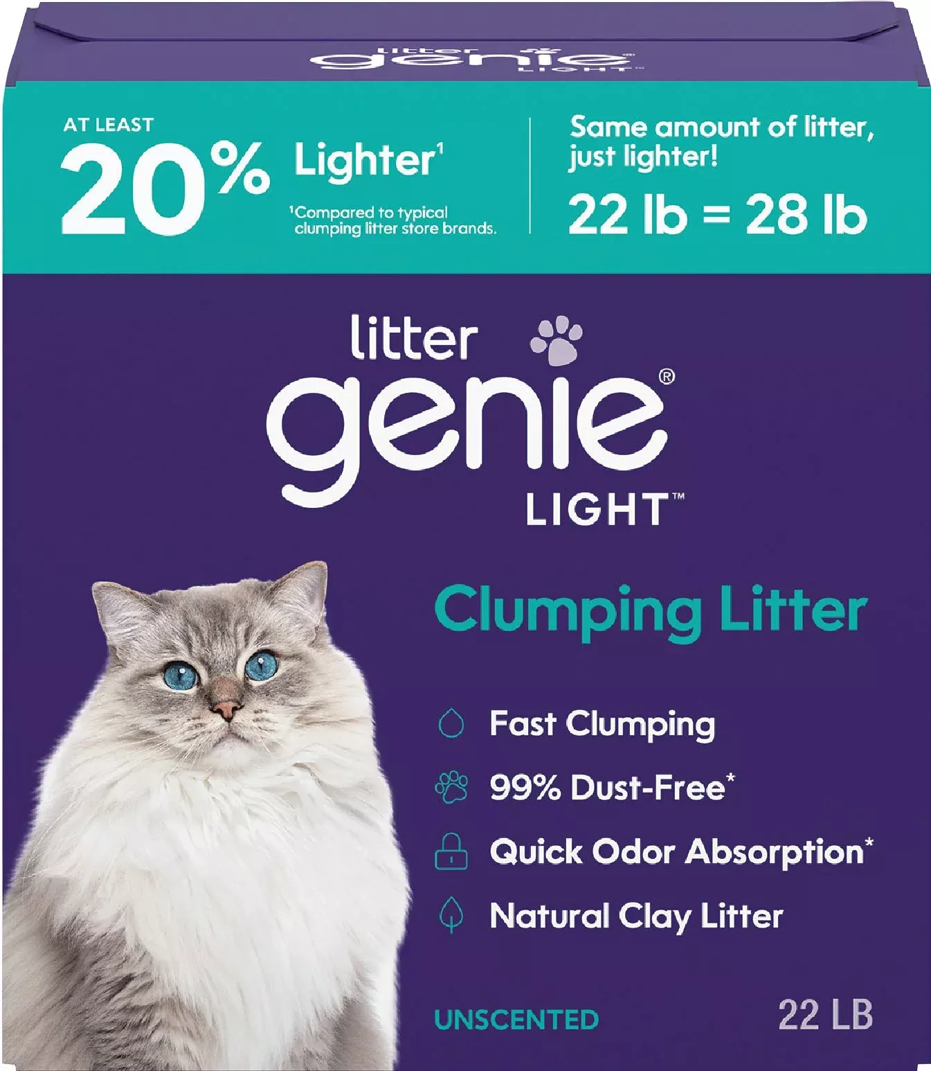 Litter Genie Light Clumping Clay Litter 22 lb Unscented